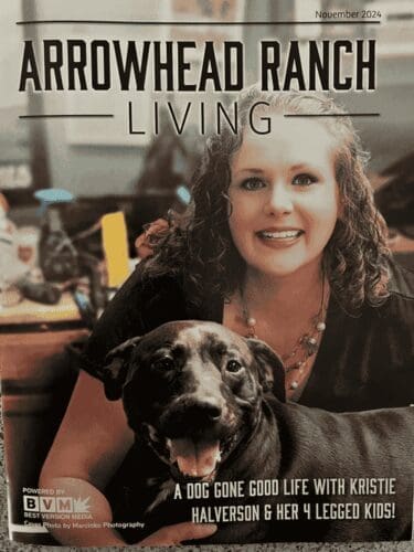 Kristie Halverson and FurBabies & Friends was featured in November 2024 Arrowhead Ranch Living's magazine for top Glendale Dog Training.